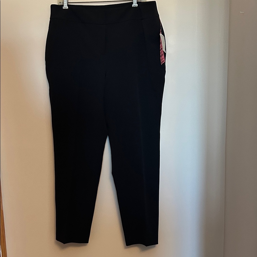 Kasper womens ankle length black dress pant size 14P new with tags side pockets